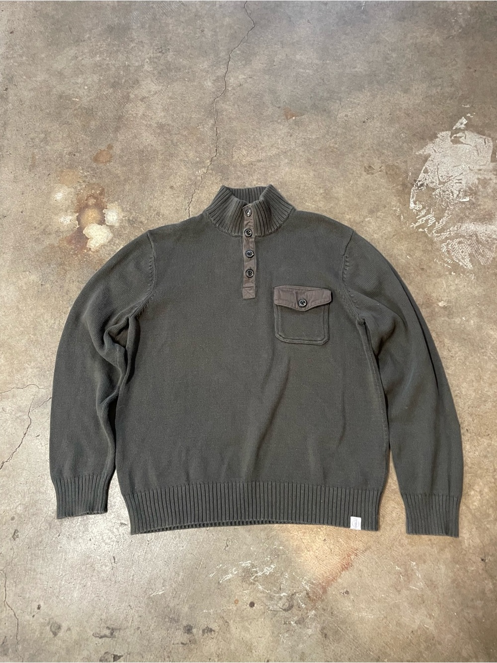 Lucky Brand Henley Ribbed Knit Sweater